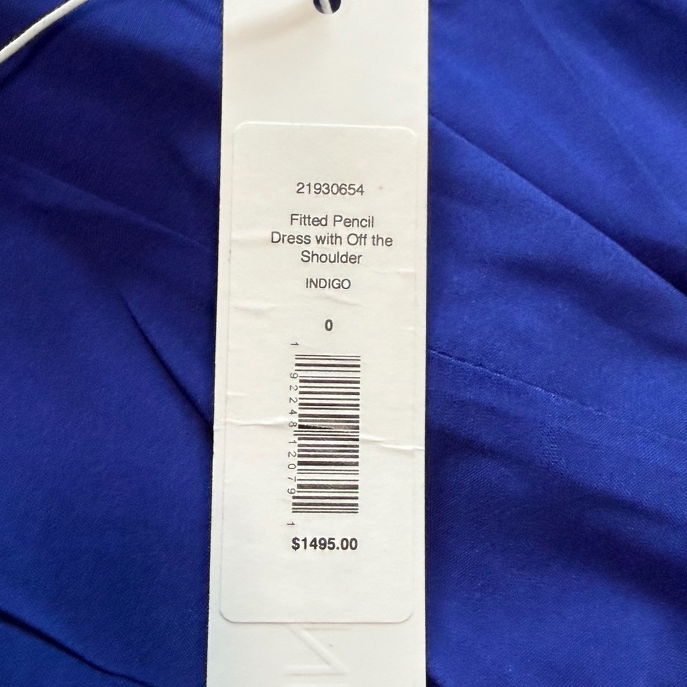 NWT Cushnie et Ochs Indigo Off Shoulder Tulle Pencil Dress - Size 0 - Picture 7 of 9